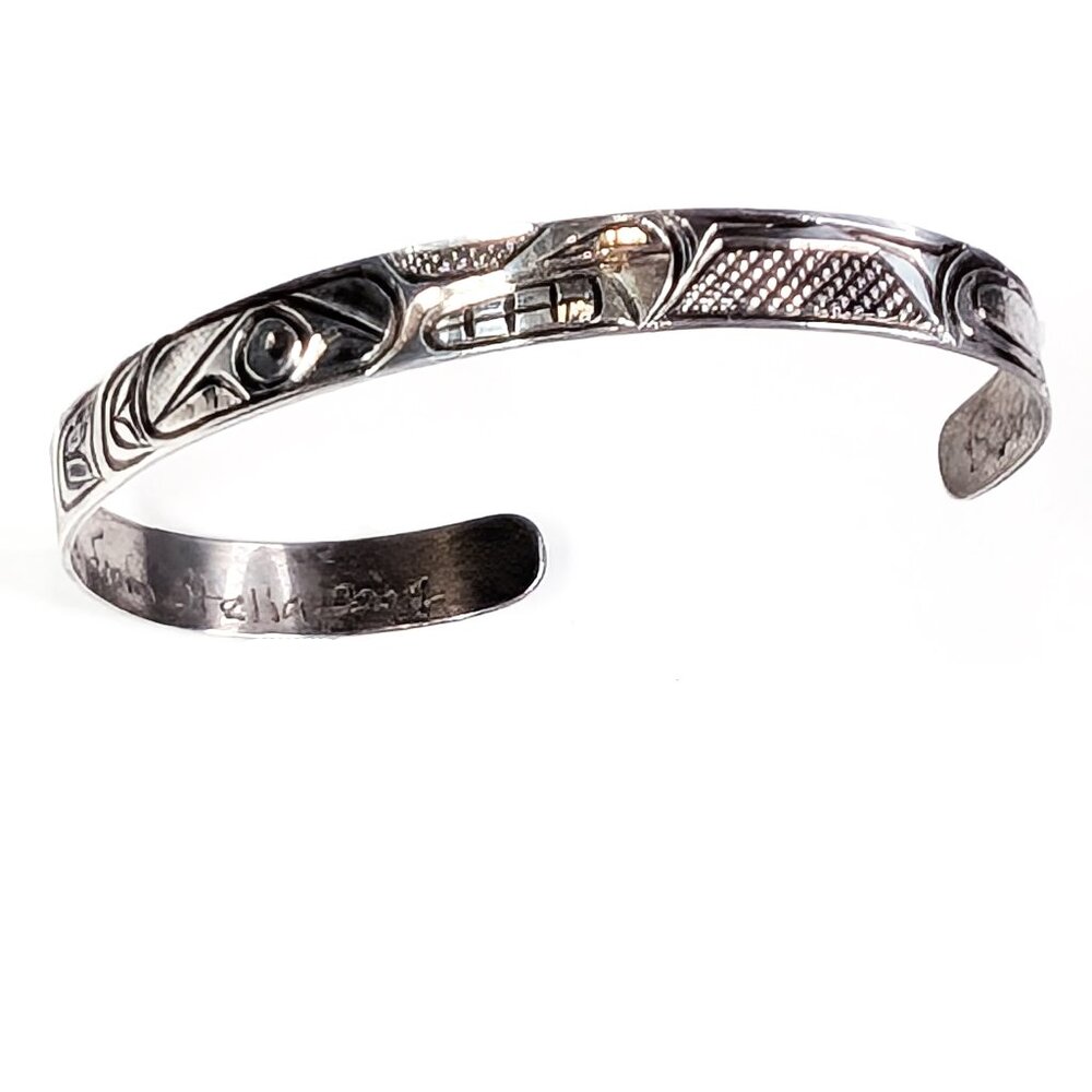 Hand carved NWC Bear Sterling Silver bracelet
